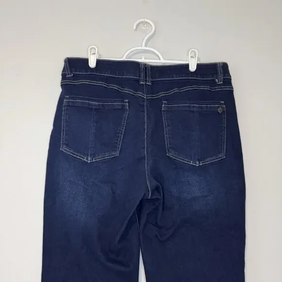 Democracy Absolution Bootcut Jeans Womens 14P (34x28) Dark Wash Elastic Waist - Picture 5 of 12